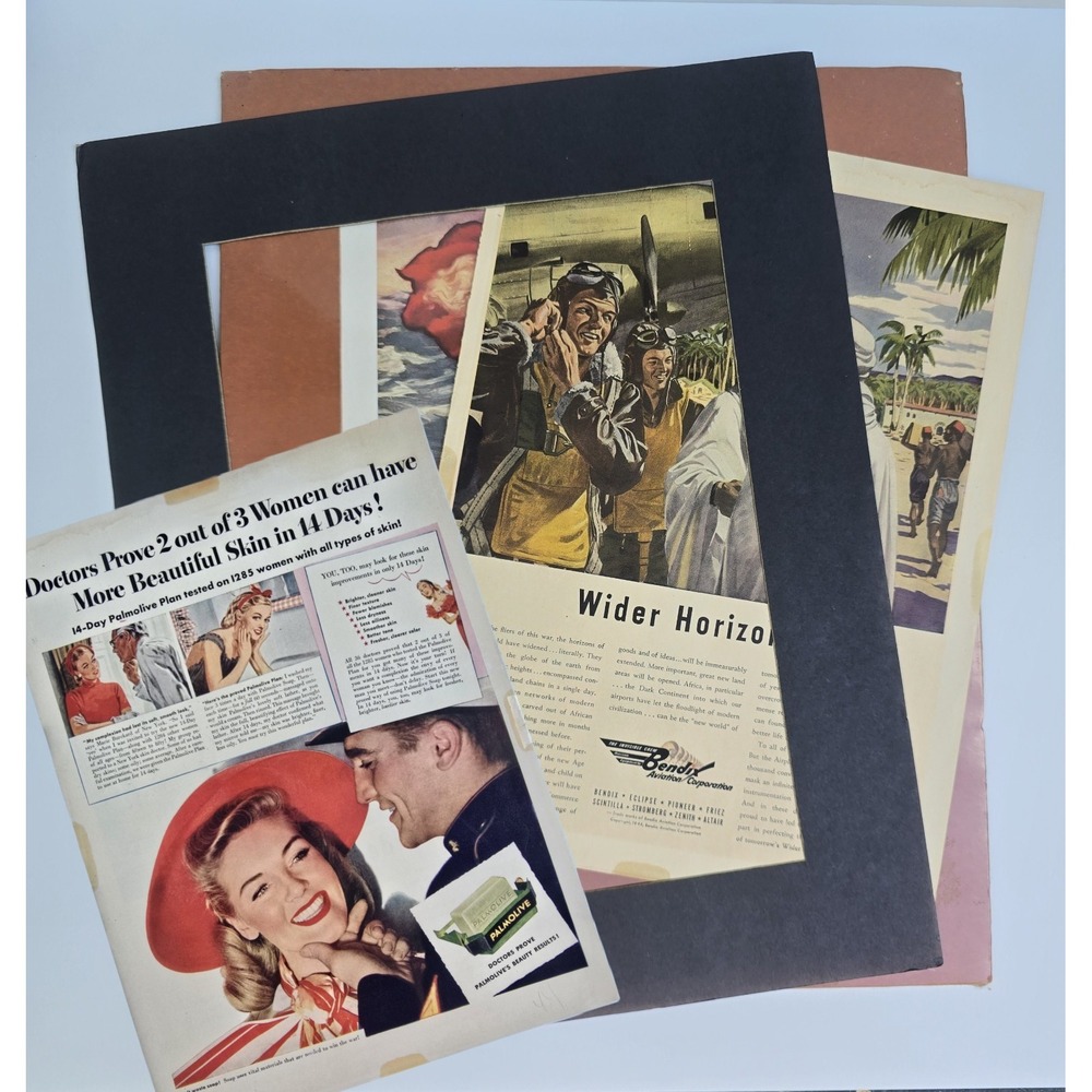 Vintage Lucky Strike Bendix Aviation Palmolive Magazine Ad Ephemera Lot